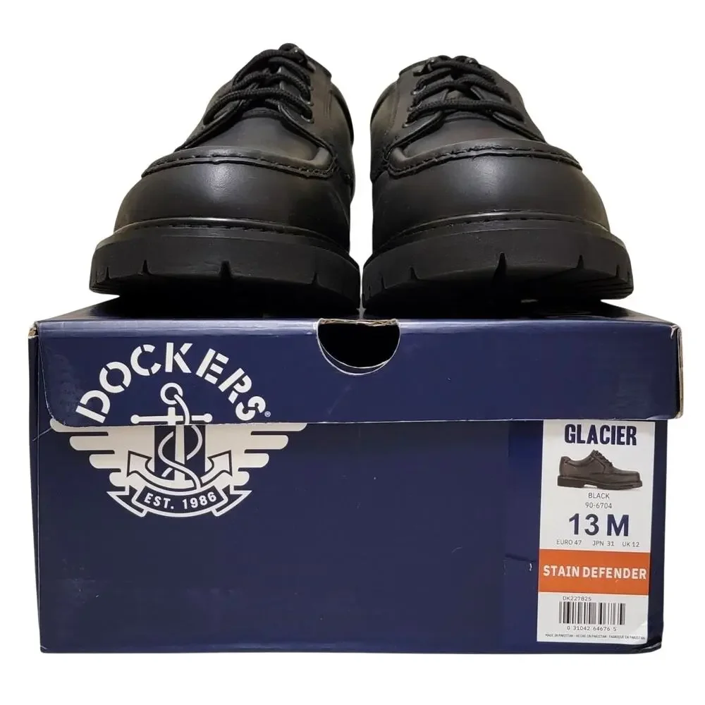 Dockers Men Glacier Moc Toe Derby Oxfords Size US 13M Black Leather